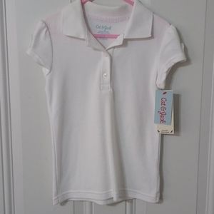 Girls White Collared Uniform Shirt.
